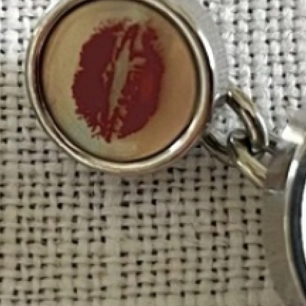 Ted Baker Endurance Men's Silver Red Lip Mother of Pearl Cufflinks